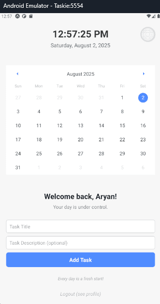 Taskie , Cross-Platform Calendar-Based Task Management App